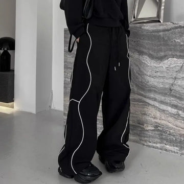 Aidase Men's Casual Pants Straight Punk Black Loose Baggy Male Trousers Clothes Plus Size Polyester Vintage Sale Cotton Fashion 2024 aidase-shop